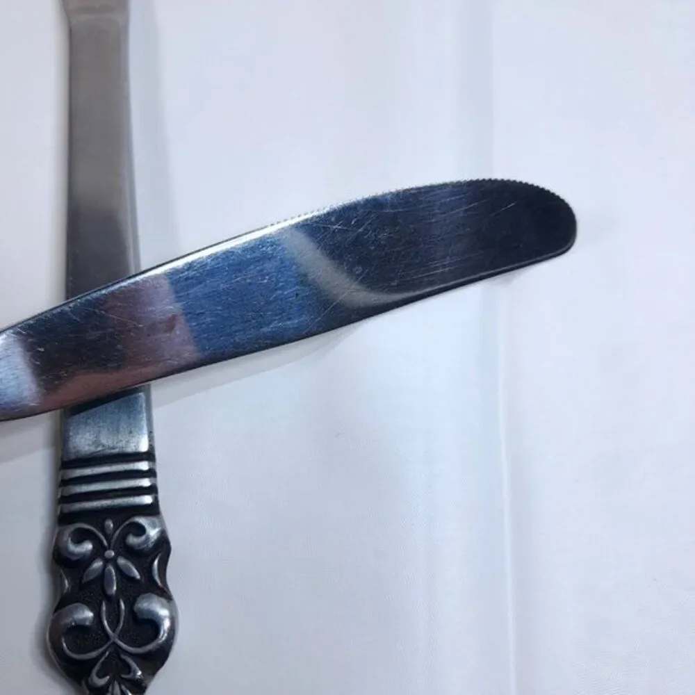 Cambridge Stainless Steel CBS1‎ Knife Dinner butter set 2 scroll fleur de lis
